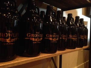 A growler is a glass jug that holds half a gallon of beer. Once opened, growlers usually have a shelf life of two to three days. 